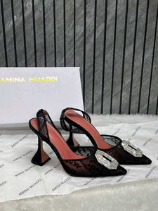 Amina Muaddi Black Heels
