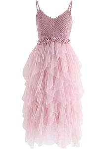 Pink Ruffle Layered Dress