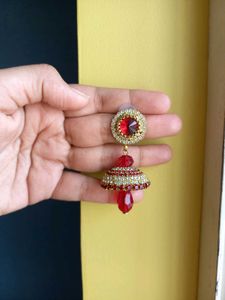 Stone Anti Tarnish Jhumkas