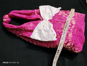 Pink Floral Bow Tote Bag