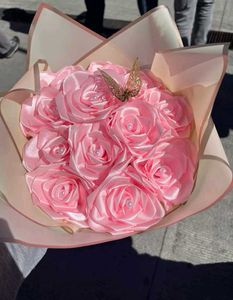 Viral Handmade Ribbon Rose Bouquet 🌹🤌🏻💗😊