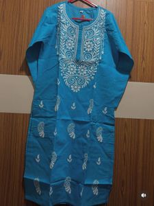 Never used Blue Chikkankari Embroidered Kurta