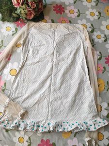 💙 Cute White &amp; Blue Polka Dot Kurti