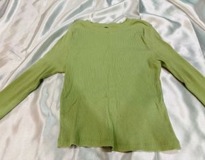 Beautiful Full Sleeve Green Zudio Top For Sale