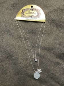 Double chain Silver necklace.