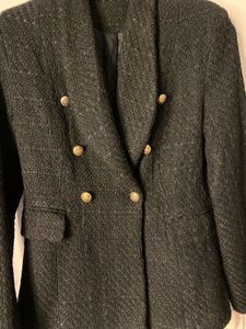 black tweed blazer