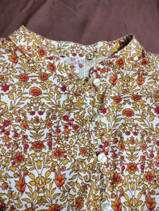 Flared Kurti With Mandarin Collar