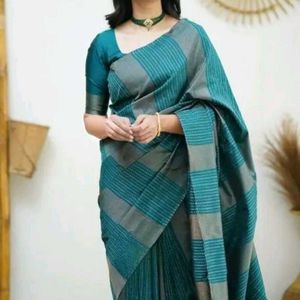 Dark Green Saree
