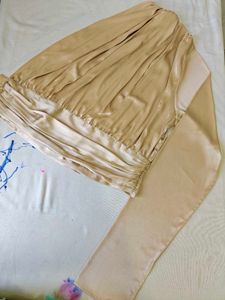 Golden party top for women one shoulder