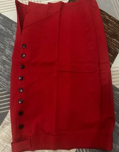Red Button-Up Skirt