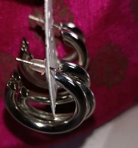 Silver Tone Hoop Earrings