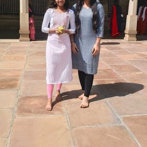 A Grey Kurti  Traditional Fit. Looks Good In Jeans