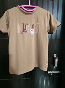 Brown Graphic Tee - &#34;Proud&#34; Design