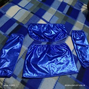 (59)Blu Dress Set