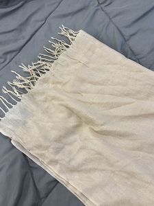 Soft Beige Scarf with Fringe