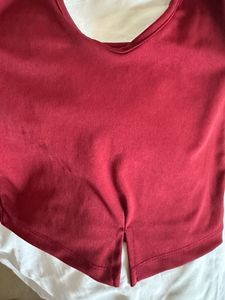 cherry red halter neck top