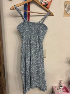 bustier Blue Floral Midi Corset Dress