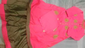 Graceful Pink and Gold Embroidered Ethnic Gown