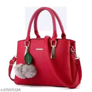 Pink Handbag with Pom-Pom Charm
