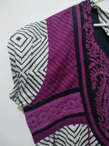Dark Pink Orchid Kurta Diamond Print Mango Pyjama