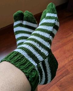 handwoven woollen Green Socks