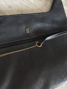 Vintage Black Leather Shoulder Bag