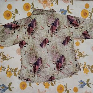 Patterned Button-Up Shirt