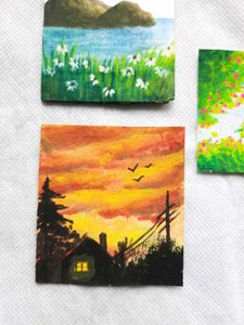 3 Mini Paintings Set For Decoration