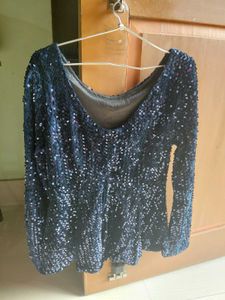 Sequins Waist Fit Party Wear Skirt N Top Set