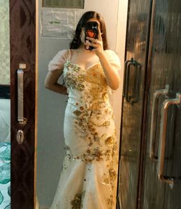Elegant Ethnic Gown With Long Tail