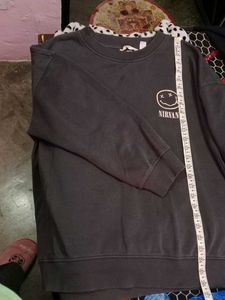 H&amp;M NIRVANA Grey Oversized Sweatshirt