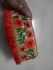 Embroidered Floral Fabric Trim -saree  lace