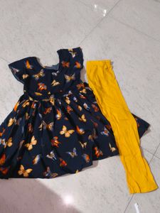 Cute Butterfly Dress & Leggings