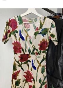 Zara velvet floral bodycon dress