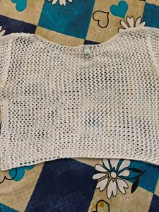 White Crochet Top