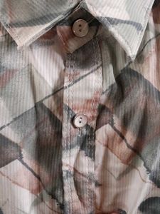 Abstract Pattern Corduroy Shirt