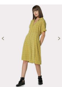 Vero Moda Yellow Printed A-line Dress