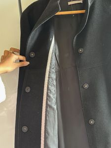 Elegant Black Wool Blend Coat