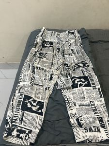 Newsprint Pants And Top Co Ord