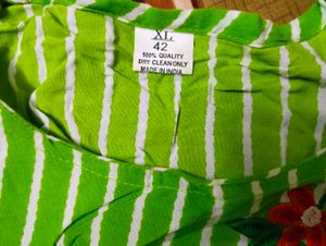 Green Striped Kurti