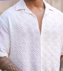 White Oversized  Structured Cuban Collar Shirt