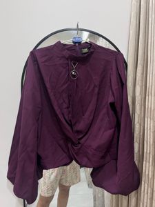 PLUSS Embellished High Neck Top