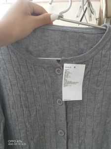 Grey Cable Knit Cardigan