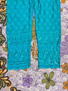 Greenish Blue chickenkari Palazzo