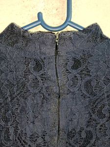 Ladies Fashion Lace Top Layered Navy Blue