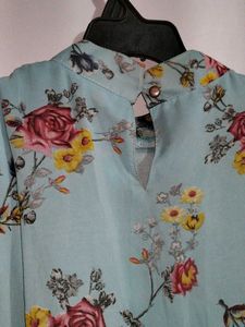 🪬Sky Blue Balloon Peplum Top
