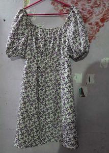 Floral Puff Sleeve Mini Dress