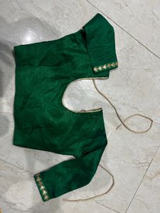 Green and pink Readymade Saree Blouse