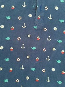 Nautical Print Polo Shirt