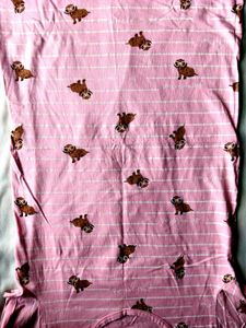 Cute Pink Dog Print Dress